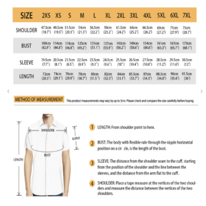 sizechart Hawaiian
