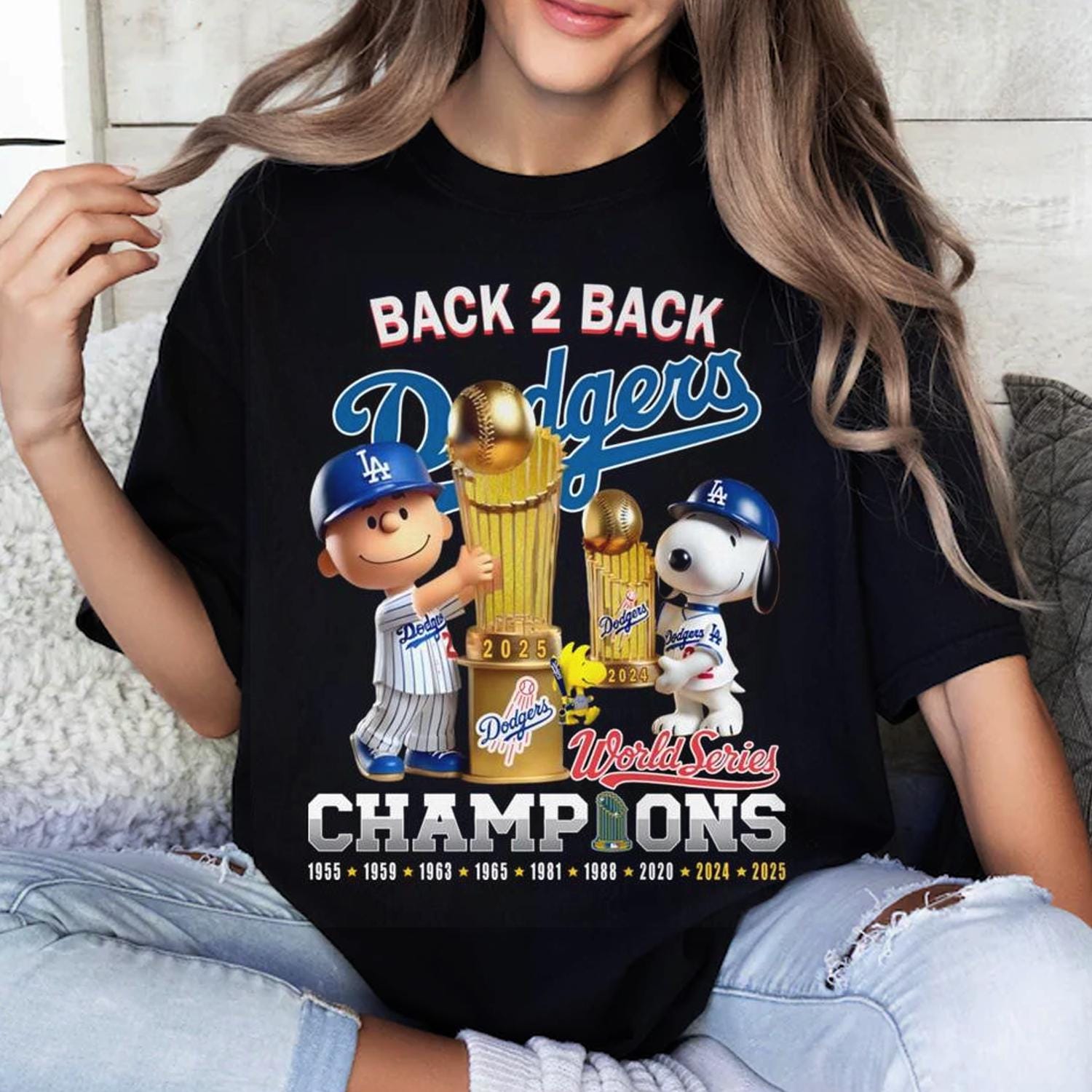 Los Angeles Back  Back Champions T Shirt