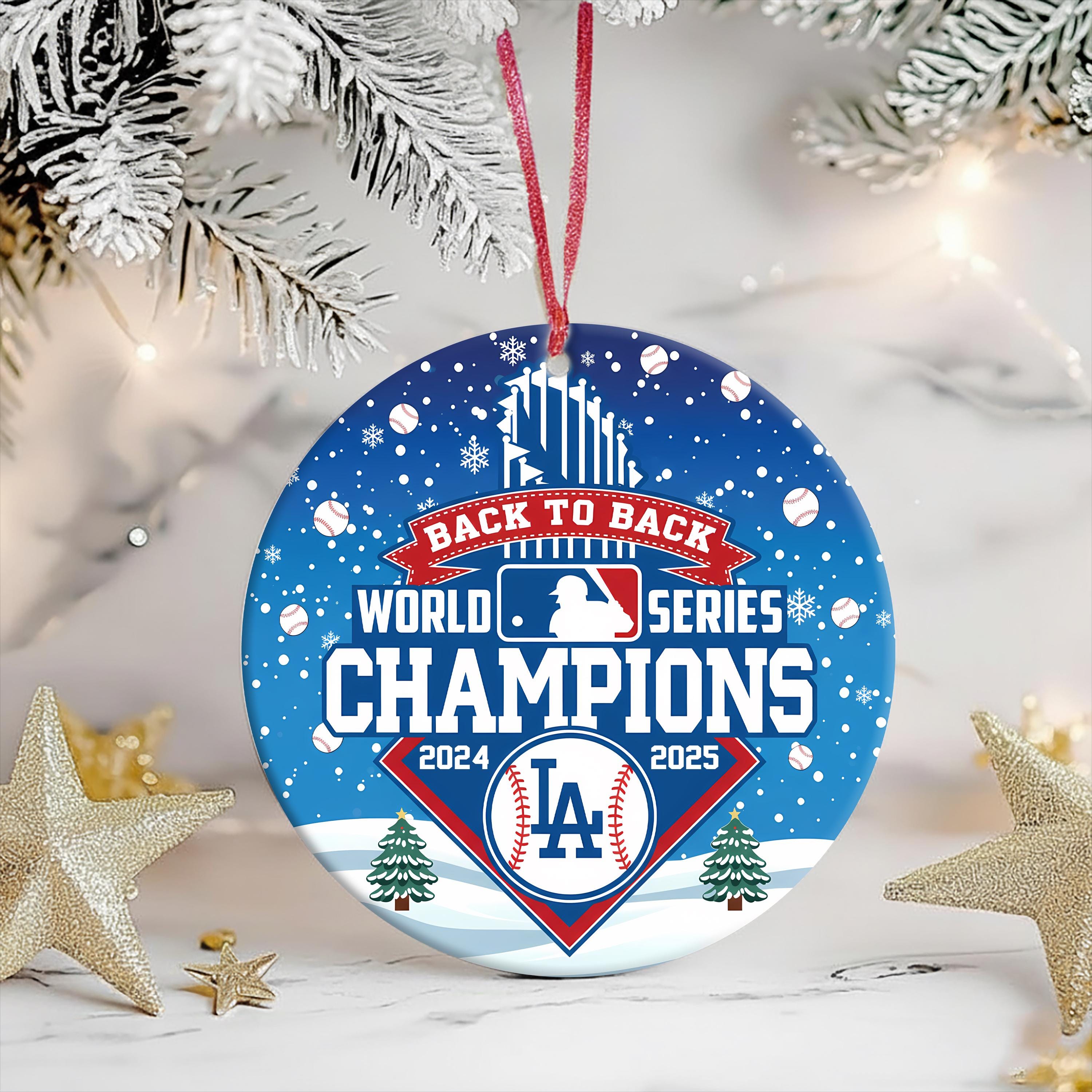Los Angeles Dodgers World Series Champions  Baseball Ornaments