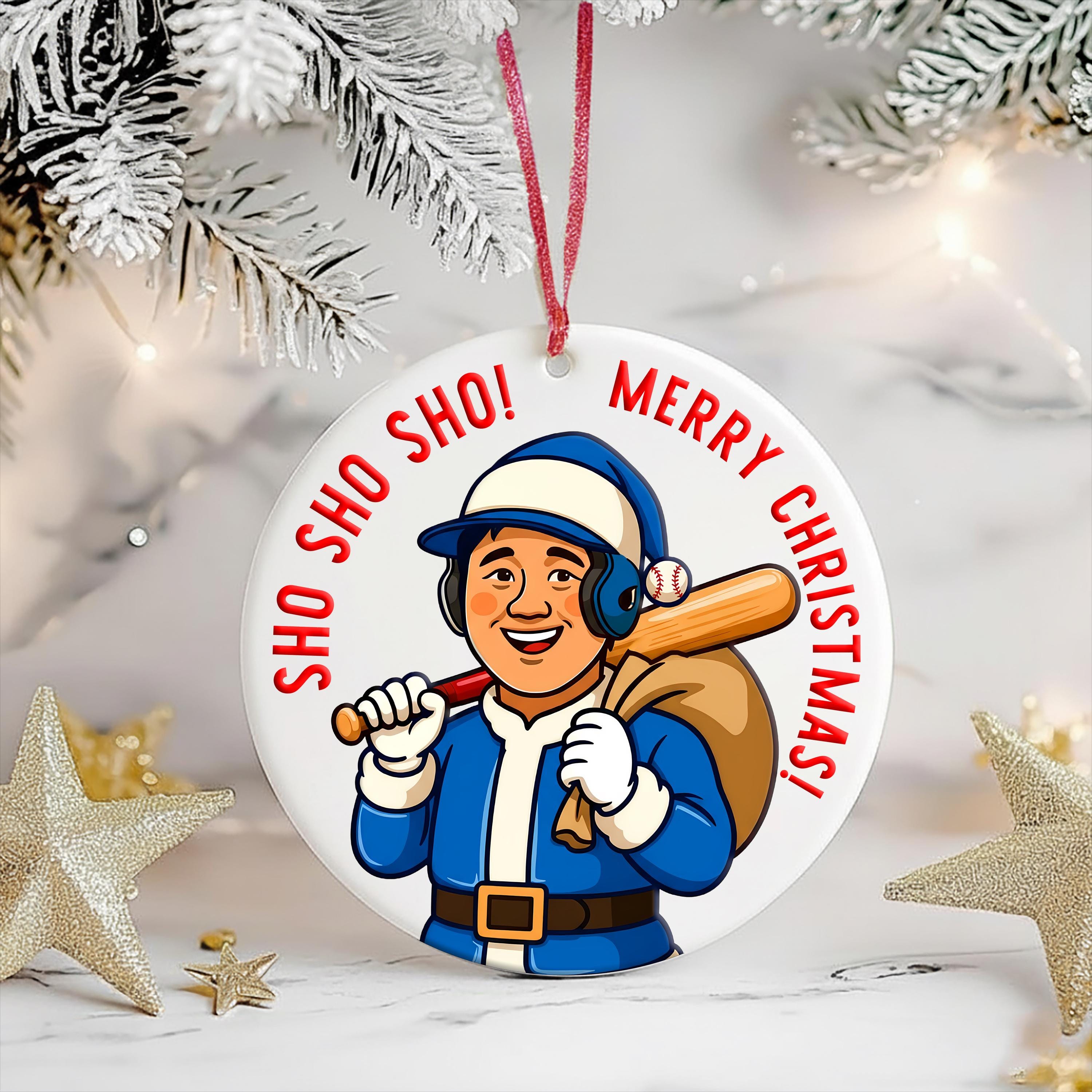 Sho Sho Sho Merry Christmas Ohtani Dodgers Christmas Ornament  Shotime