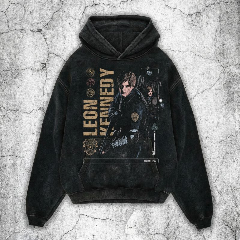 RE2 Leon washed hoodie