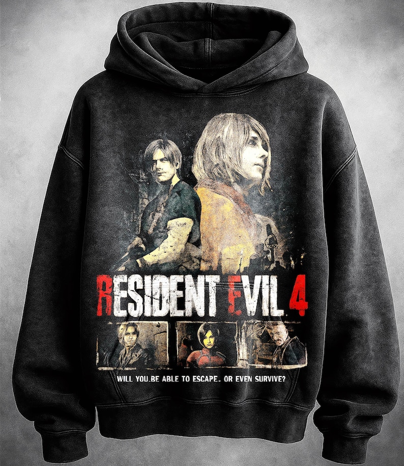 RE4 washed hoodie