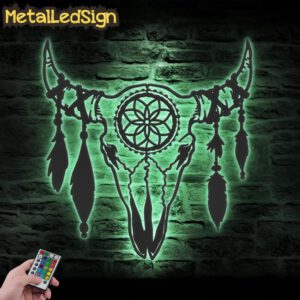 Boho-Cow-Skull-Metal-Wall-Art-LED-Light-7.jpg