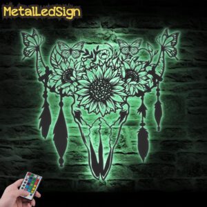 Butterfly-Sunflower-Cow-Skull-Farmhouse-Metal-Wall-Art-LED-Light-7.jpg