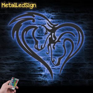 Couple-Horse-Heart-Metal-Wall-Art-LED-Light-3.jpg