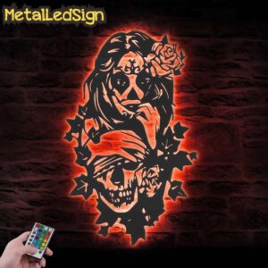 Couple-Sugar-Skull-Rose-Metal-Wall-Art-LED-Light-5.jpg