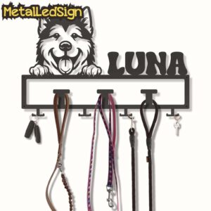 Custom-Alaskan-Malamute-Dog-Leash-Collar-Holder-3.jpg