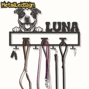 Custom-American-Staffordshire-Terrier-Dog-Leash-Collar-Holder-3.jpg