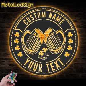 Custom-Beer-Bar-Pub-Shamrock-Metal-Wall-Art-LED-Light-7.jpg