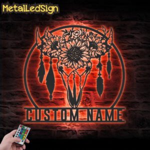 Custom-Cow-Skull-Sunflower-Farmhouse-Metal-Wall-Art-LED-Light-5.jpg