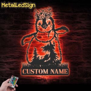 Custom-Cute-Floral-Penguin-Metal-Wall-Art-LED-Light-5.jpg