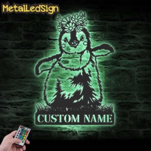 Custom-Cute-Floral-Penguin-Metal-Wall-Art-LED-Light-7.jpg