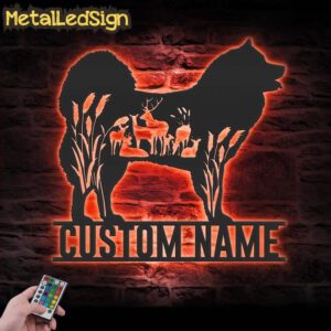 Custom-Deer-FLoral-Eurasier-Metal-Wall-Art-LED-Light-5.jpg