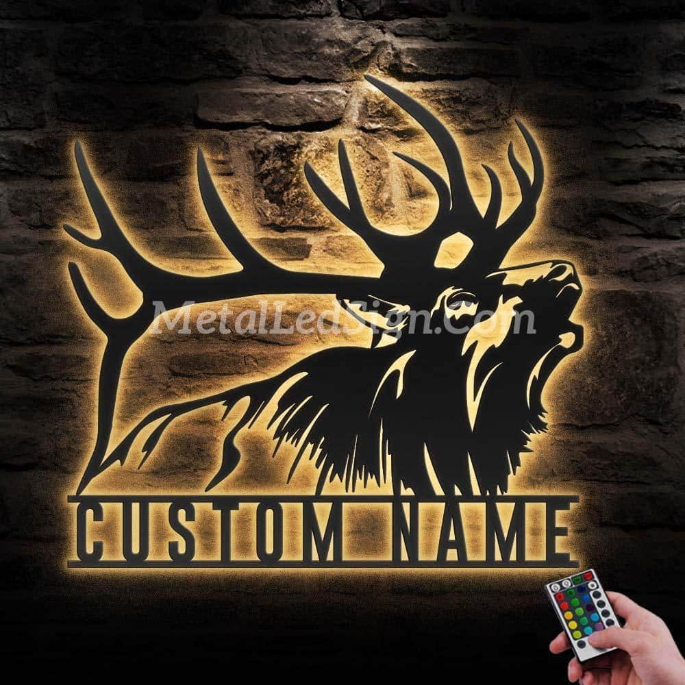 Custom-Elk-Deer-Hunting-Metal-Wall-Art-Led-Light-Images-3.jpg