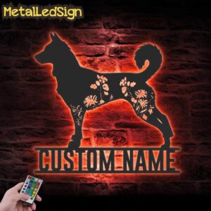 Custom-FLoral-Canaan-Dog-Metal-Wall-Art-LED-Light-5.jpg