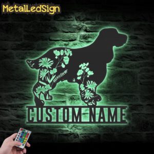 Custom-FLoral-English-Cocker-Spaniel-Metal-Wall-Art-LED-Light-7.jpg