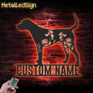 Custom-FLoral-English-Foxhound-Metal-Wall-Art-LED-Light-5.jpg