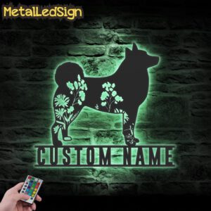 Custom-FLoral-Norwegian-Buhund-Metal-Wall-Art-LED-Light-7.jpg