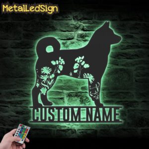 Custom-FLoral-Norwegian-Elkhound-Metal-Wall-Art-LED-Light-7.jpg