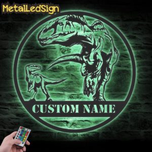 Custom-Father-Son-T-Rex-Tyrannosaurus-Dinosaur-Metal-Wall-Art-LED-Light-7.jpg