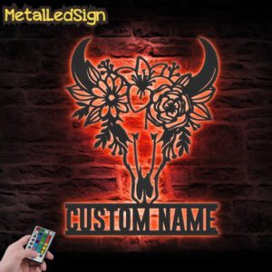 Custom-Flower-Cow-Skull-Farmhouse-Metal-Wall-Art-LED-Light-5.jpg