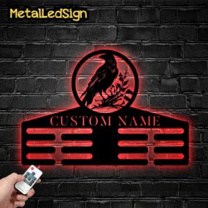 Custom-Metal-Raven-Medal-Hanger-Wall-Art-Led-Light-2.jpg