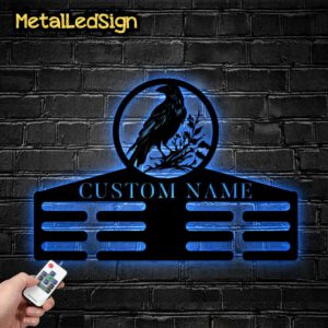 Custom-Metal-Raven-Medal-Hanger-Wall-Art-Led-Light-8.jpg