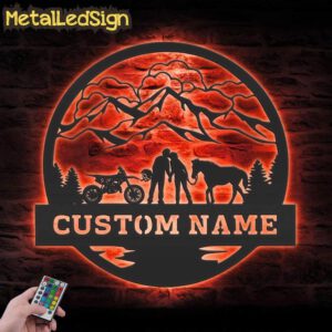Custom-Motocross-Biker-Cowgirl-Couple-Kiss-Metal-Wall-Art-LED-Light-5.jpg