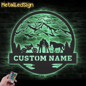 Custom-Motocross-Biker-Cowgirl-Couple-Kiss-Metal-Wall-Art-LED-Light-7.jpg