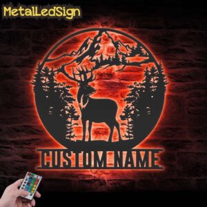 Custom-Mountain-Forest-Deer-Hunting-Metal-Wall-Art-LED-Light-5.jpg