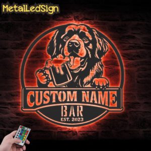 Custom-Newfoundland-Dog-Thirsty-Beer-Pub-Metal-Wall-Art-LED-Light-5.jpg