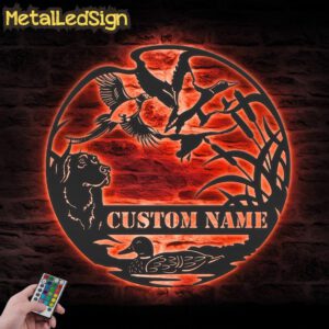 Custom-Pheasant-Duck-Geese-Labrador-Dog-Farmhouse-Metal-Wall-LED-Light-5.jpg