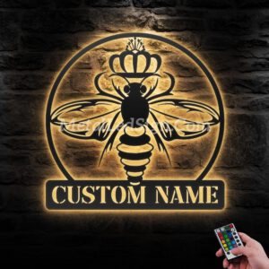 Custom-Queen-Bee-Metal-Wall-Art-Led-Light-Images-2.jpg