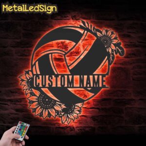 Custom-Sunflower-Volleyball-Metal-Wall-Art-LED-Light-5.jpg