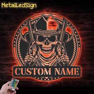 Custom-Western-Cowboy-Skull-Hold-Gun-Metal-Wall-Art-LED-Light-5.jpg