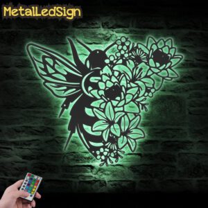 Floral-Bee-Metal-Wall-Art-LED-Light-7.jpg