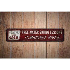 Free-Water-Ski-Lesson-Premium-Quality-Rustic-Metal-Sign-Images.jpg
