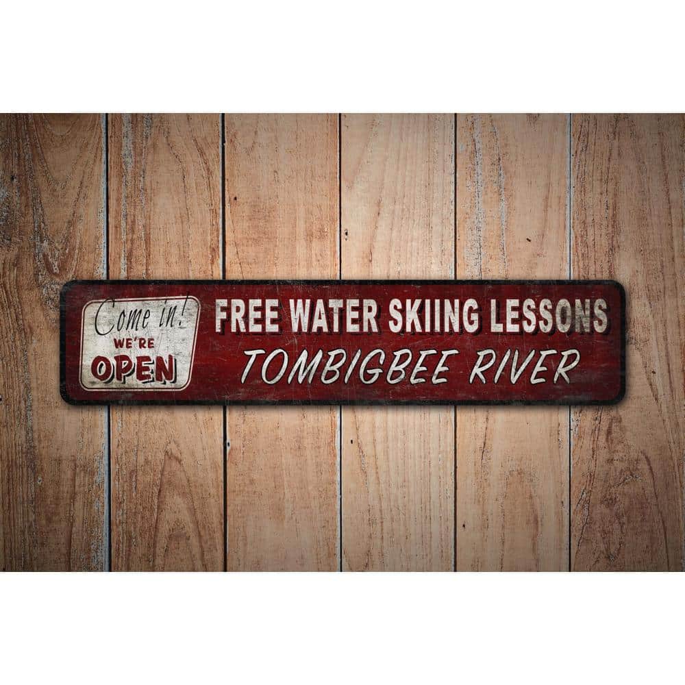 Free-Water-Ski-Lesson-Premium-Quality-Rustic-Metal-Sign-Images.jpg