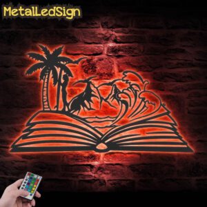 Girl-Beach-Scene-on-the-Book-Lover-Metal-Wall-Art-LED-Light-5.jpg