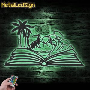 Girl-Beach-Scene-on-the-Book-Lover-Metal-Wall-Art-LED-Light-7.jpg